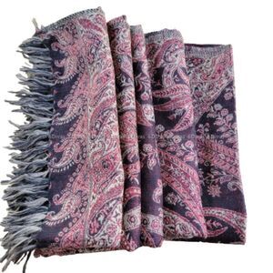 NEW Maroon Burgundy Paisley Print Oversized  Wool SHAWL
